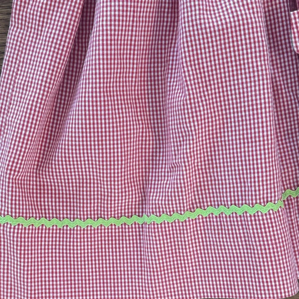 Anavini Red Gingham Smocked Embroidered Elf With Toys Dress New And Never Worn - Picture 15 of 15
